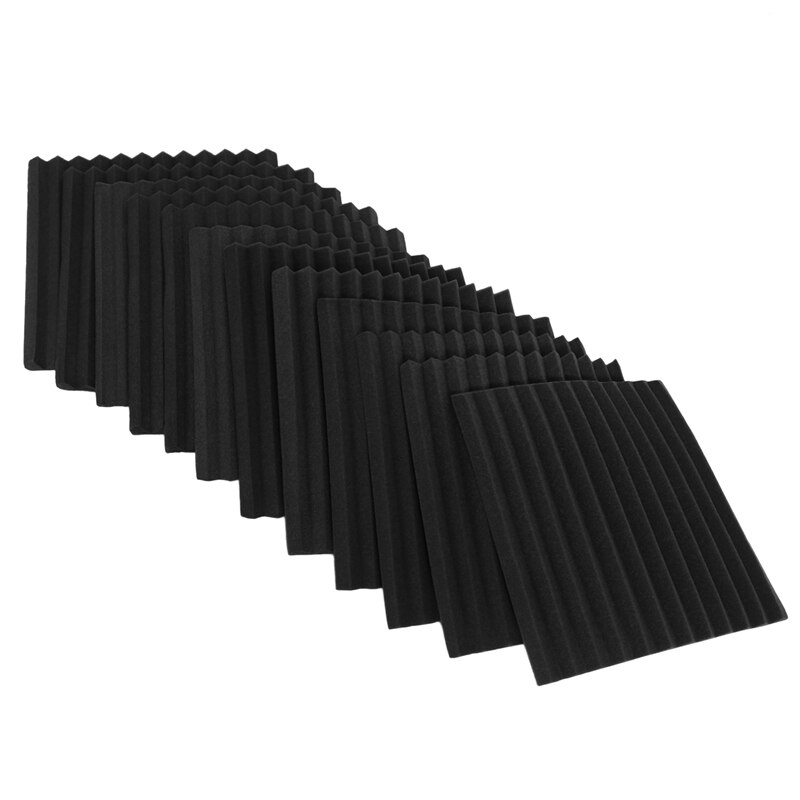 24 Pack-Akoestische Panelen Foam Techniek Spons Wiggen Geluidsisolatie Panelen 1Inch X 12 Inch X 12 Inch