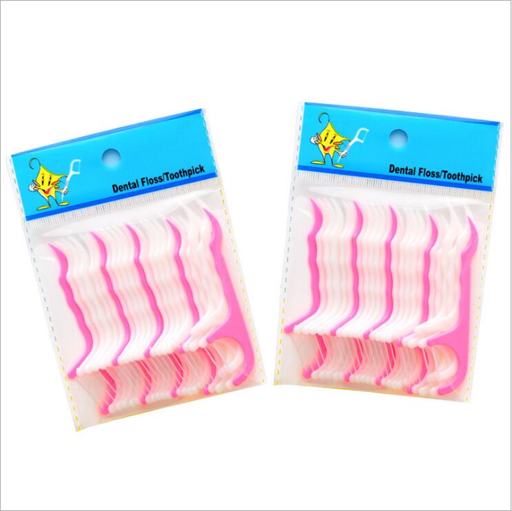 25 stuks Dental Floss Interdentale Borstel Tanden Stick Tandenstokers Tand Draad Floss Pick Plastic Tand Picks