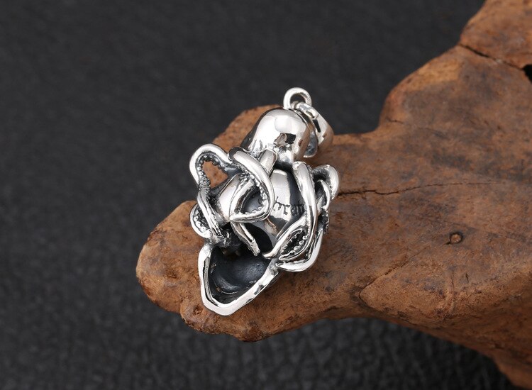 925 Sterling Silver octopus skull pendant charm decorate necklace bracelet keyring... jewelry A2897