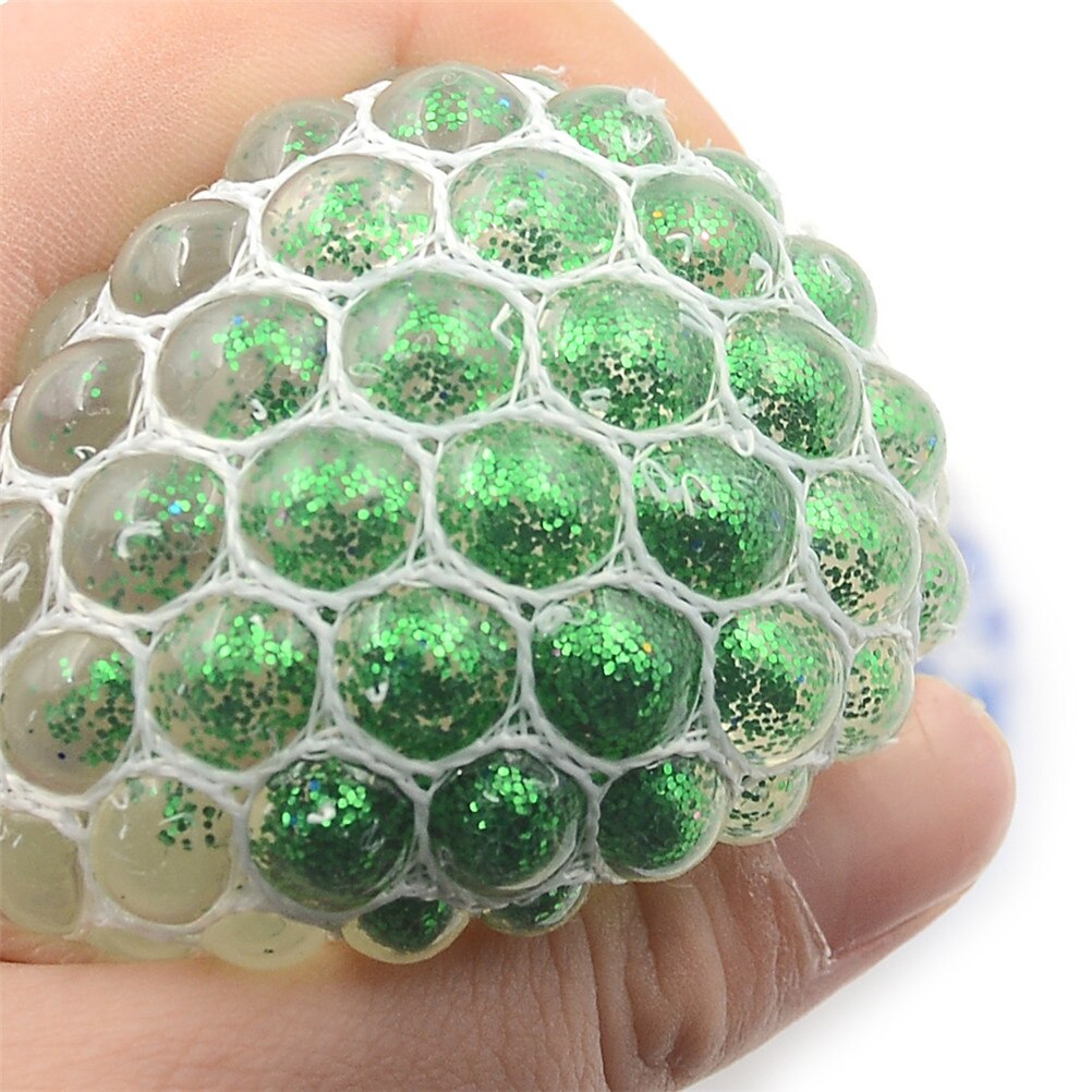 6 Cm Hand Pols Oefening Stress Voor Kinderen Volwassen Willekeurige Druif Vorm Release Bal Sequin Squeeze Anti Stress Bal