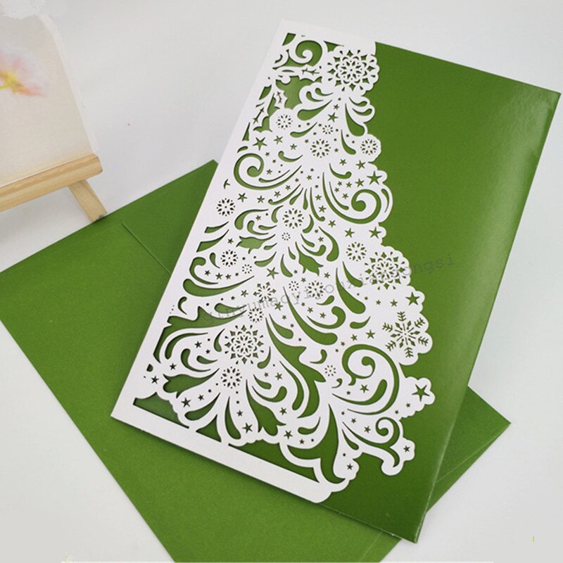 10Pcs Wedding Party Invitation Card Romantic Decorative Cards Carved Pattern Wedding Invitations Party Supply 6z SH830-10