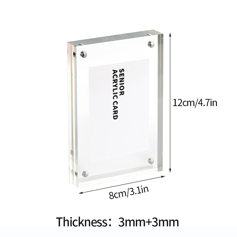 Cadre Photo en acrylique Transparent, magnétique Double face, porte-carte Photo idole, ornement de bureau, porte-carte Photo: Bourgogne