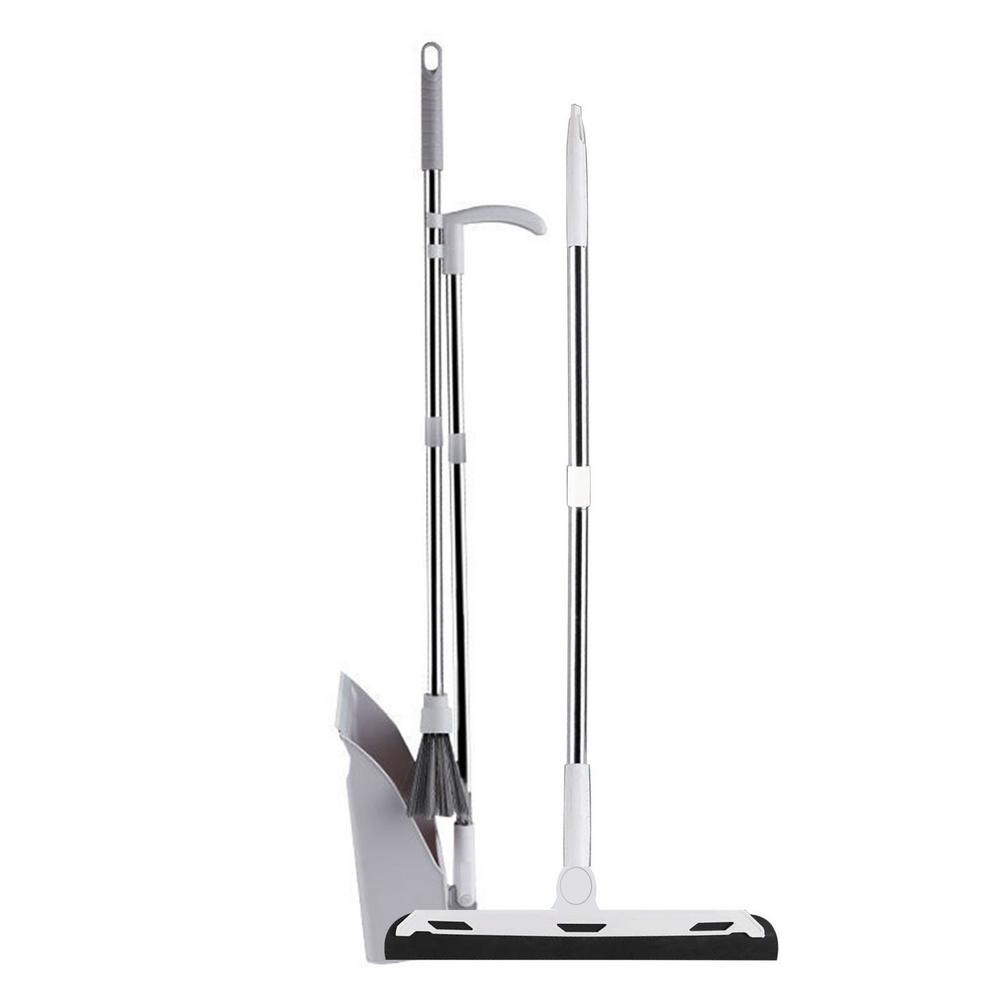 2/3PCS Broom And Dustpan Set Combination With Extendable Broomstick Cleaning Broom Dustpan Set Foldable And Standing Home Mops: 3PCS