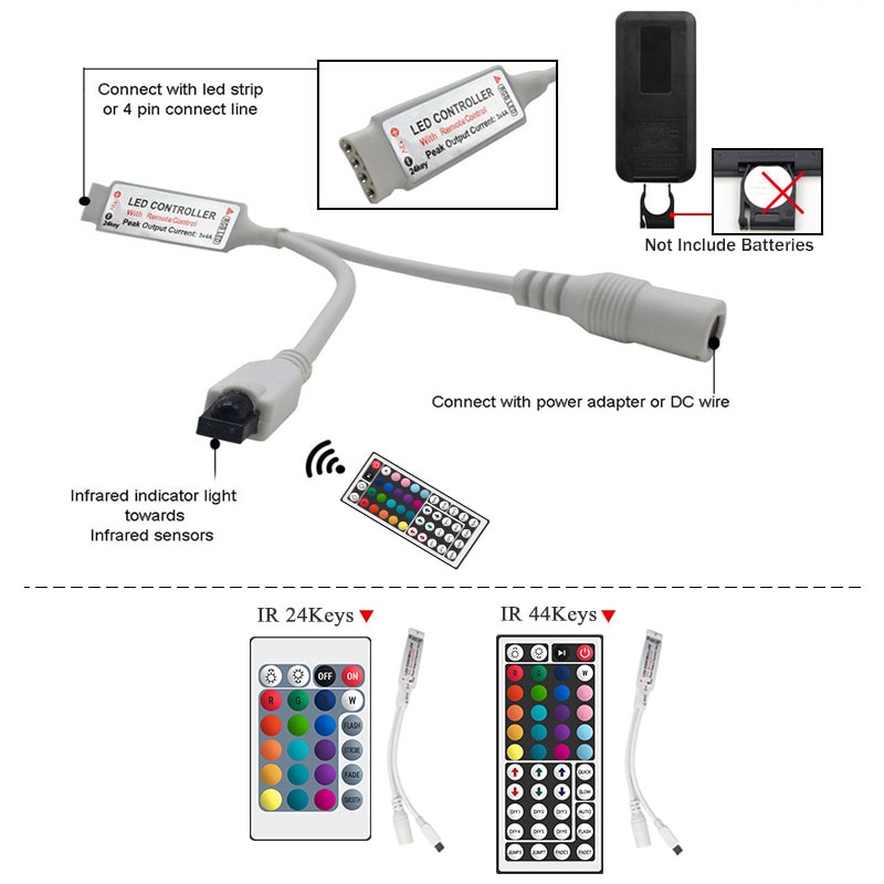 Led Rgb Smd 5050 2835 Flexibele Led Strip Licht Strip Rgb Led Strip 5M 10M 15M Dc 12V Diode Band + Afstandsbediening + Adapter