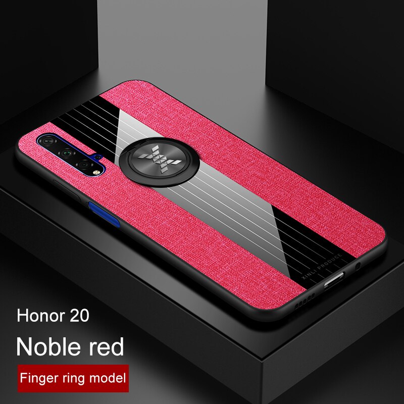 Nova5T, funda con anillo de armadura, funda de tela para Huawei Nova 5 T YAL-L41 de 6,26 pulgadas, funda, funda, fundas Hauwei 5 T 5 T Nova5 T: Red With Ring