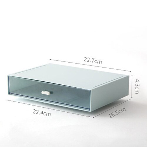 Empilable grande capacité boîte de rangement cosmétique maquillage tiroir organisateur bijoux maquillage conteneur bureau articles divers boîte de rangement: Green-A
