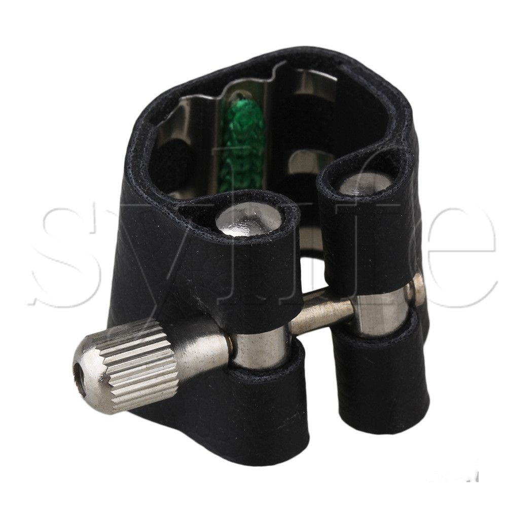 Fixador de bocal de saxofone de couro preto
