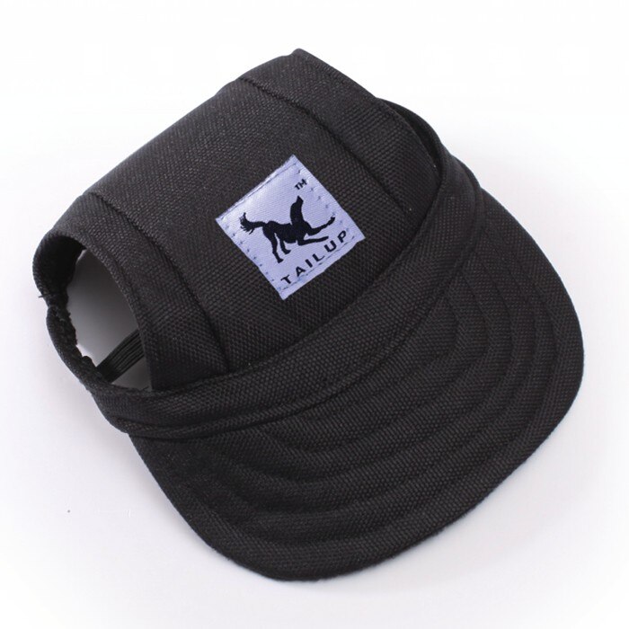 TAILUP Hond Cap Met Oor Gat Zomer Honkbal Voor kleine Puppy Outdoor Sunbonnet Cap Pet Producten Size S/M-12 Stijl: oxford black / S