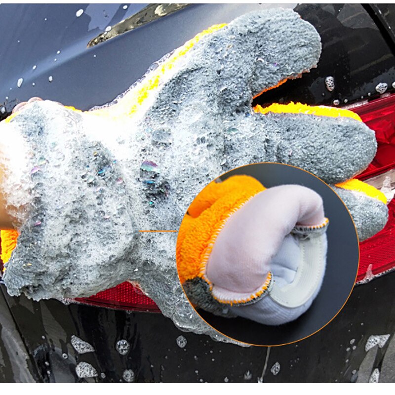 DSMOTEK-gants de nettoyage de voiture épais, 1 pièce, 5 doigts, en molleton de corail, pour lavage de voiture, intérieur épais, 1 pièce