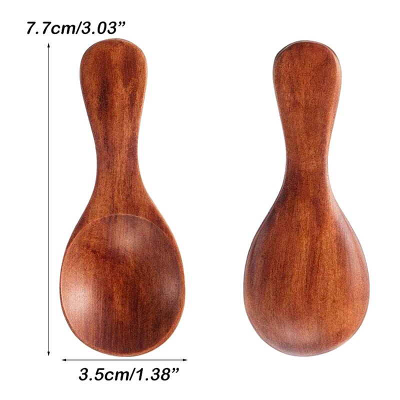 30 Pack Wooden Salt Spoon Mini Wood Spoon with Short Handle,Perfect for Jam,Condiments, Seasoning,Honey,Coffee,Tea