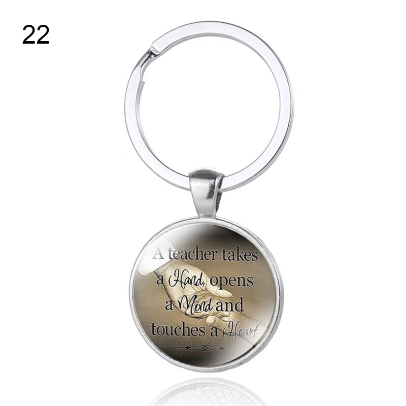 Voor lerarendag, onderwijsassistent, glazen hanger, sleutelhanger, sleutelhanger, waardering voor leraren, op voorraad: 22