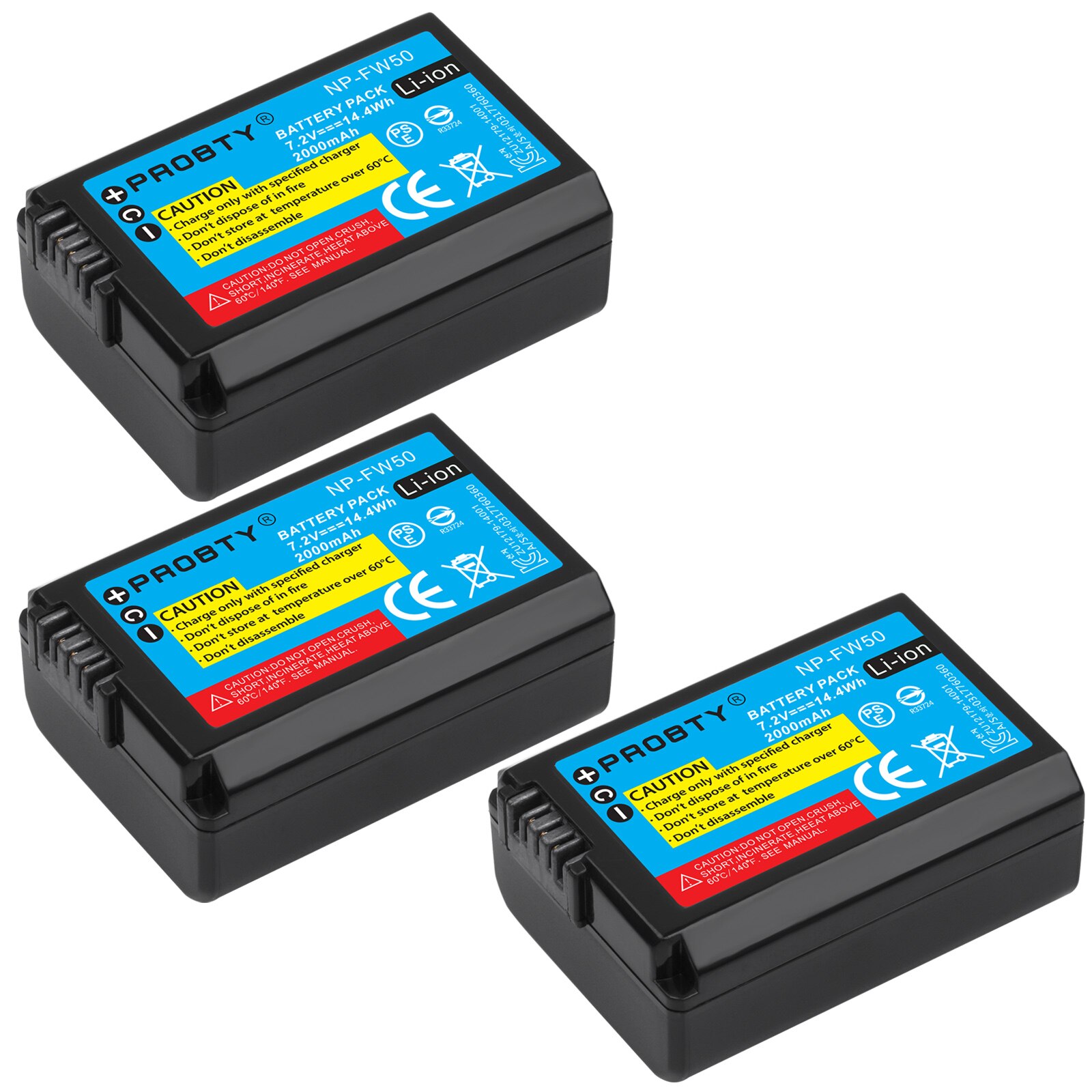 2000 mah np  fw50 np-fw50 batteri akku + ledet usb dobbelt oplader til sony nex -7 nex -5n nex -5r alpha  a5000 a6000 dsc -rx10 a7ii a7s: 3 stk batteri