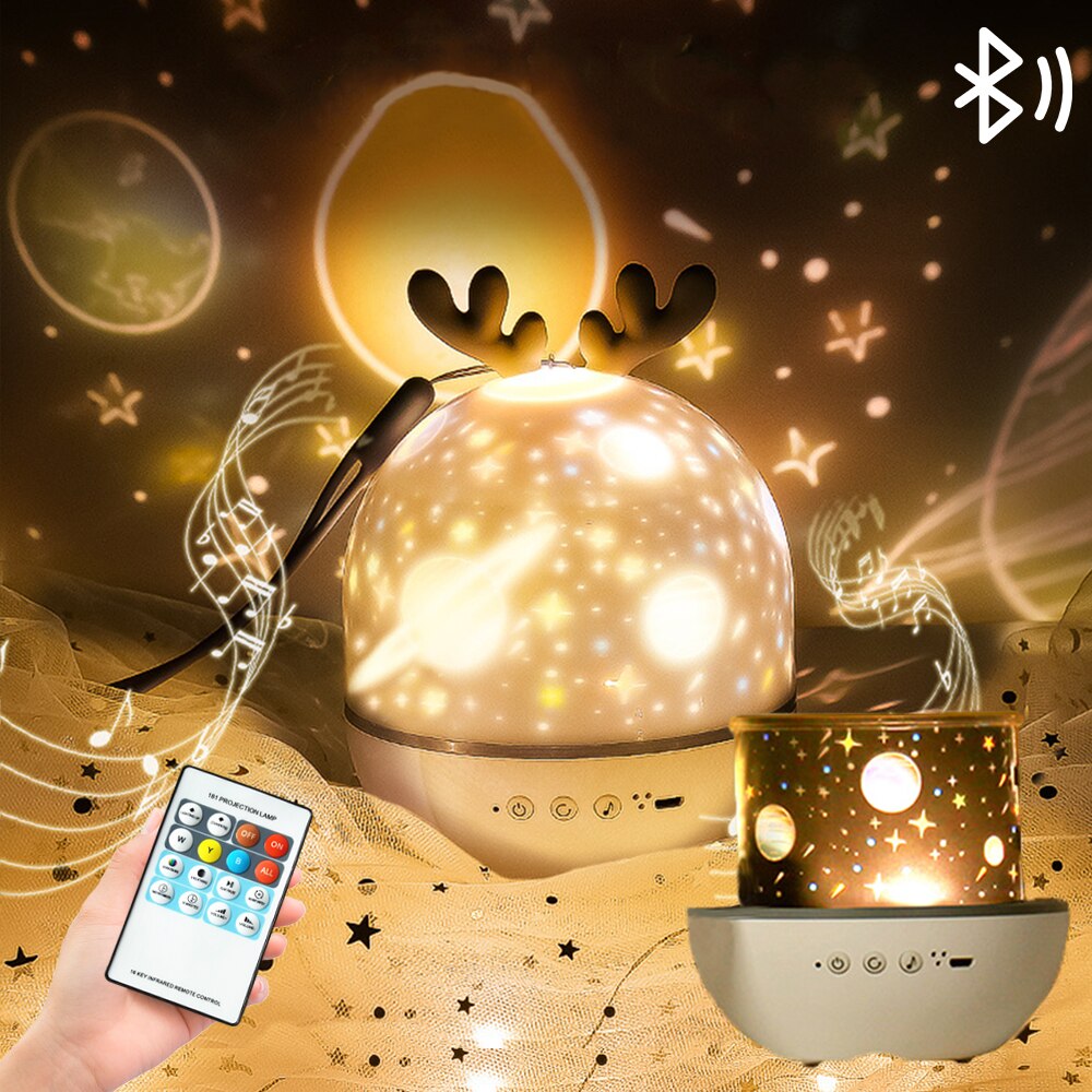 Tegenstander Astrolabium Notitie Ster Projector Kinderen Nachtlampje Bluetooth Speaker Led Night Lamp Voor  Baby Projector Ster Roterende Galaxy Lamp Slaapkamer – Grandado