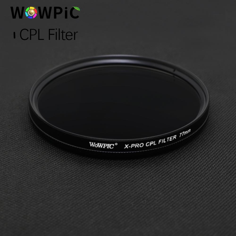 WOWPIC CPL Filter eine Polarisierende Filter 49mm/52mm/55mm/ 58/62/ 67/72/ 77/ 82mm kamera Für Kanon Nikon DSLR Kamera Objektiv PK ZOMEI