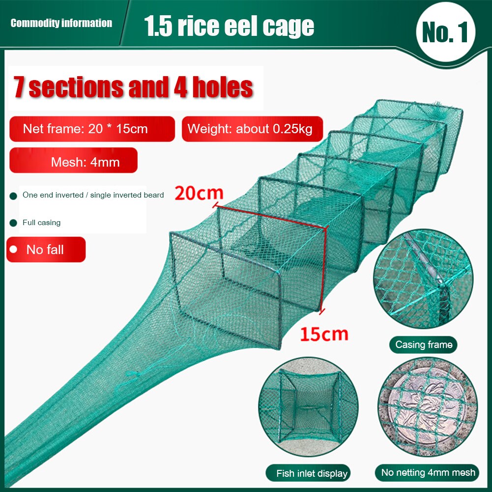 4/6 Hole Fishing Net Folding Portable Folding Fishing Net Casting Net Crayfish Shrimp Catcher Tank Trap Chinese Cage Net