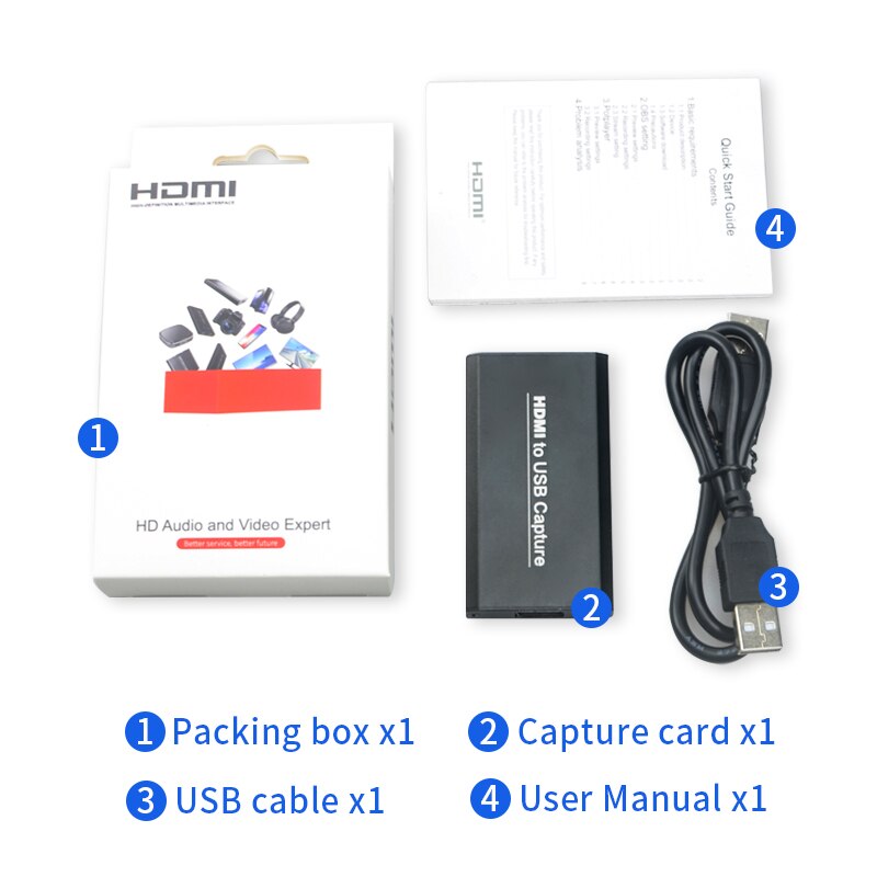 4K HD HDMI to USB Box HDMI Video Computer Game Live Recording Capture Card