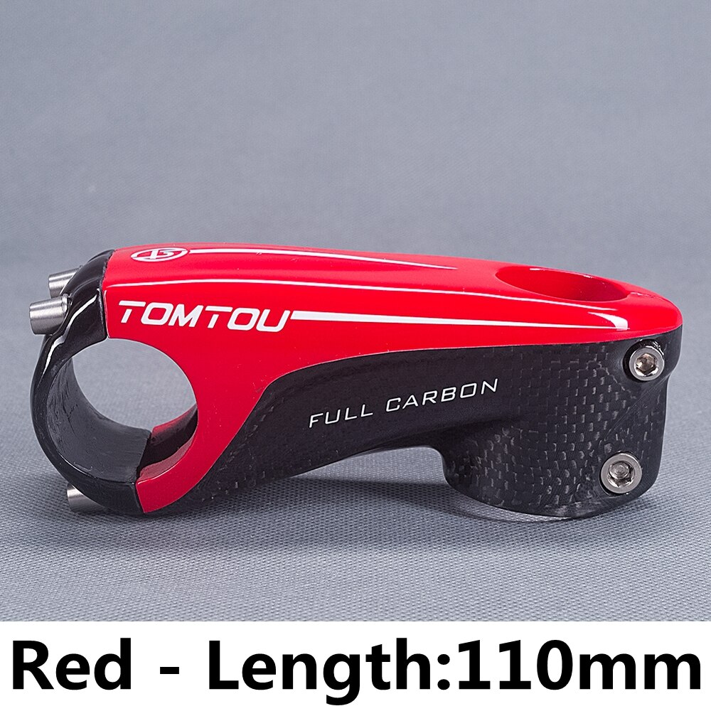 TOMTOU-eje de carbono 3k, ultraligero, para manillar de bicicleta de carretera, 31,8mm, tenedor de bicicleta de montaña, 28,6mm, rojo-T96U58: 110MM