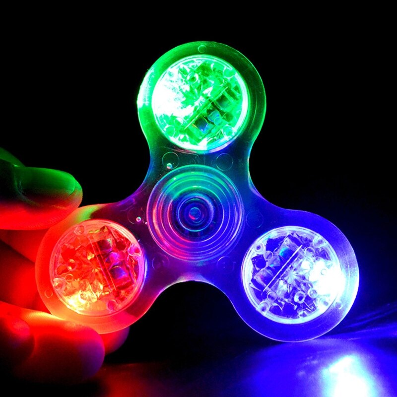 Led Licht Fidget Spinner, Regenboog Fidget Speelgoed Licht Vinger Hand Spinner Voor Kids Volwassenen