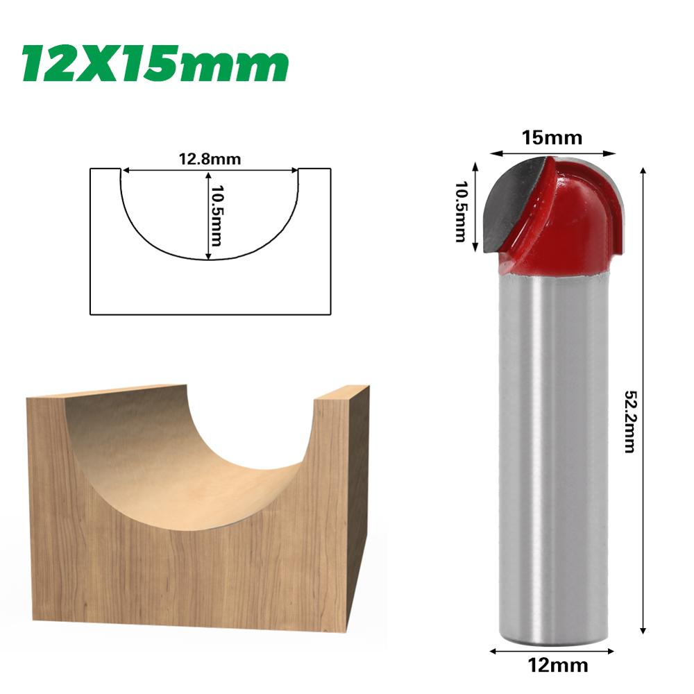1PC 12mm Shank Core Box Router Bit - 1/4 Radius For Woodworking Cutting Tool