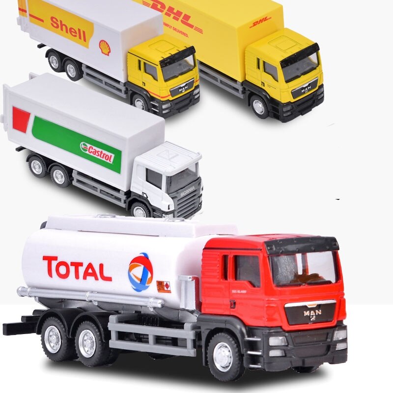 MAN Scania Shell Total bp Castrol Oil Tank Truck Simulation Diecasts & Toy Vehicles RMZ city 1:64 Alloy Car Model For Boys