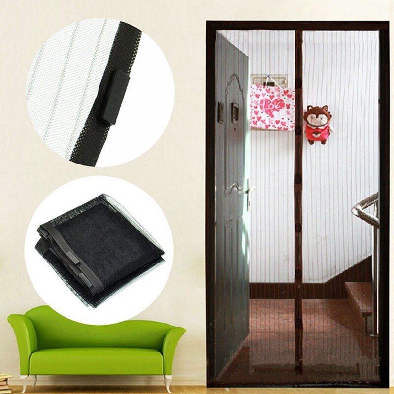 Reinforced Magnetic Screen Door Curtain Anti Mosquito Insect Fly Bug Curtains Automatic Closing Door Magnetic Mesh Insect Screen