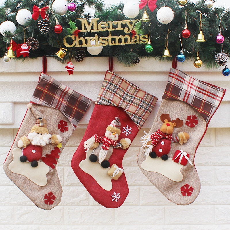 Kerstsok, kerstversiering voor thuis, kerstsokken, kerstboomdecoratie, kerstversiering