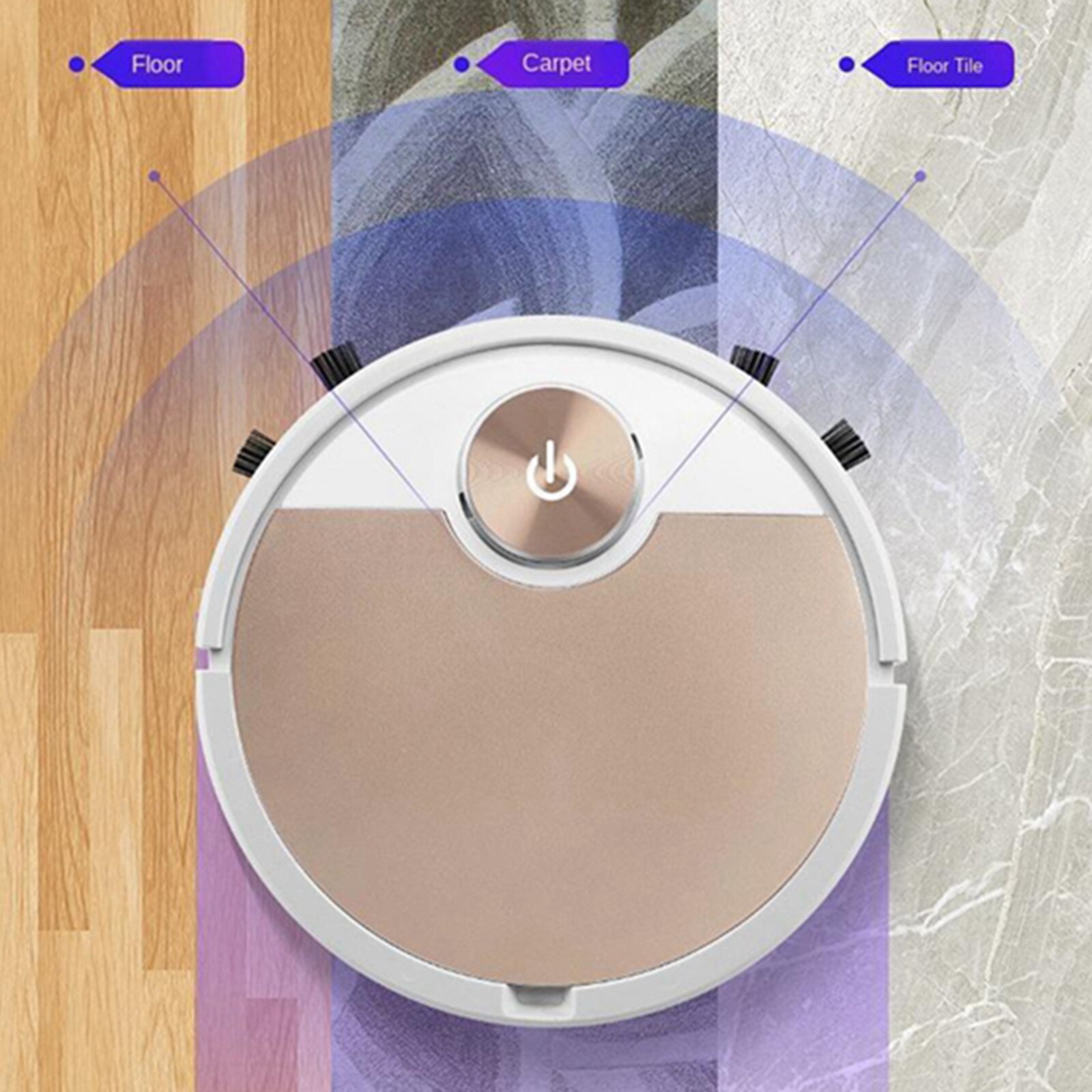 Robot Vacuum Cleaner Smart vaccum cleaner fpr Home Mobile Phone APP Control Automatic Dust Removal cleaning Sweeping Mopping: Champaign gold