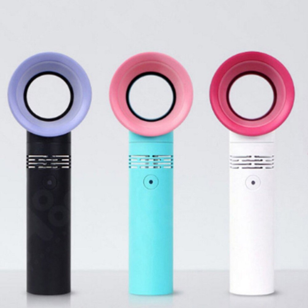 Spot Portable USB Rechargeable Bladeless Fan Handheld Mini Cooler No Leaf Fan with 3 Speed Level Best Price