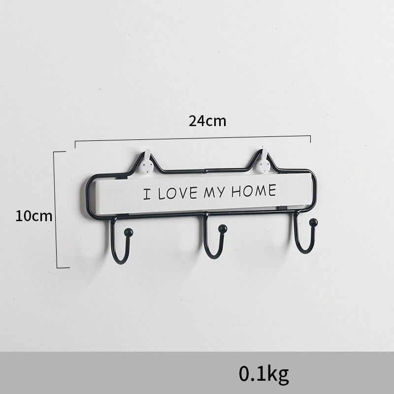 CAPTAINIRON Wall Hanging Letter Hooks for Key Holder Wall Decoration Hanger Iron Craft for Home Decor and Kitchen Tools Perchero: White Home-3Hooks