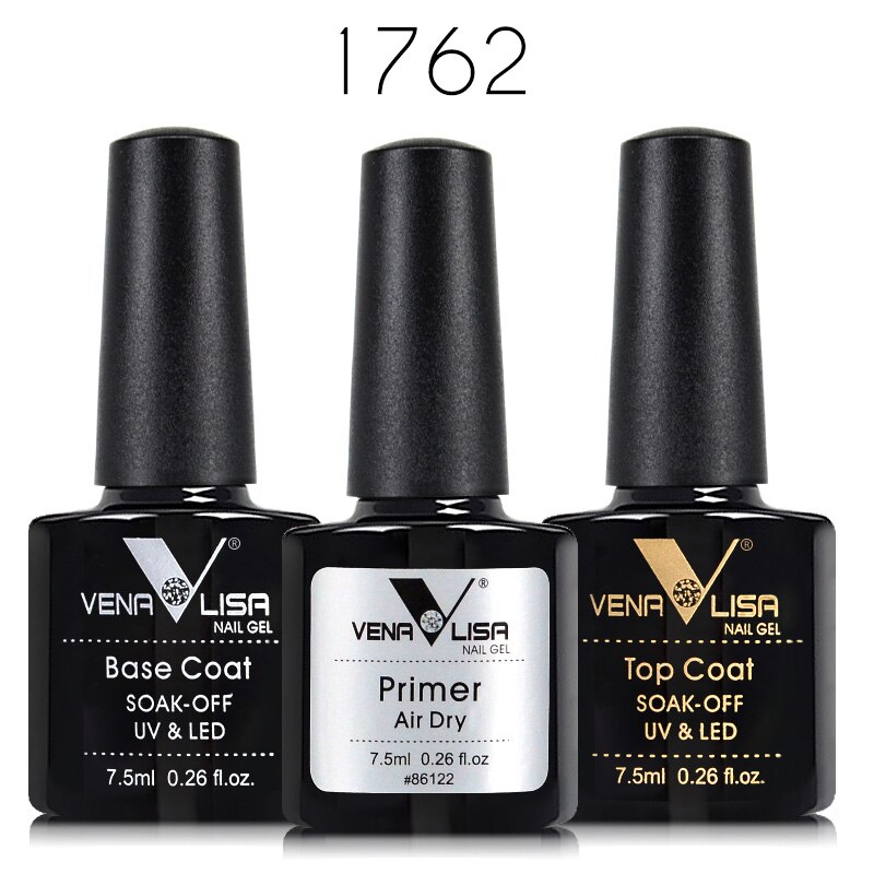 3 stk/sæt venalisa primer base coat topcoat negle gel lak sæt soak off