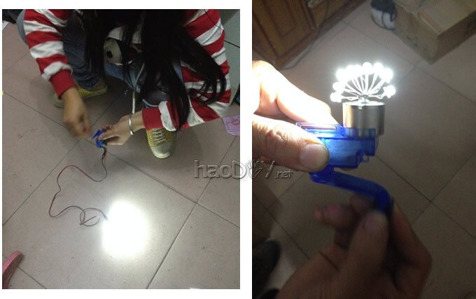 1 stk miniature håndgenerator eksperimentel elektronisk gør-det-selv produktionssuite nødstrømforsyning