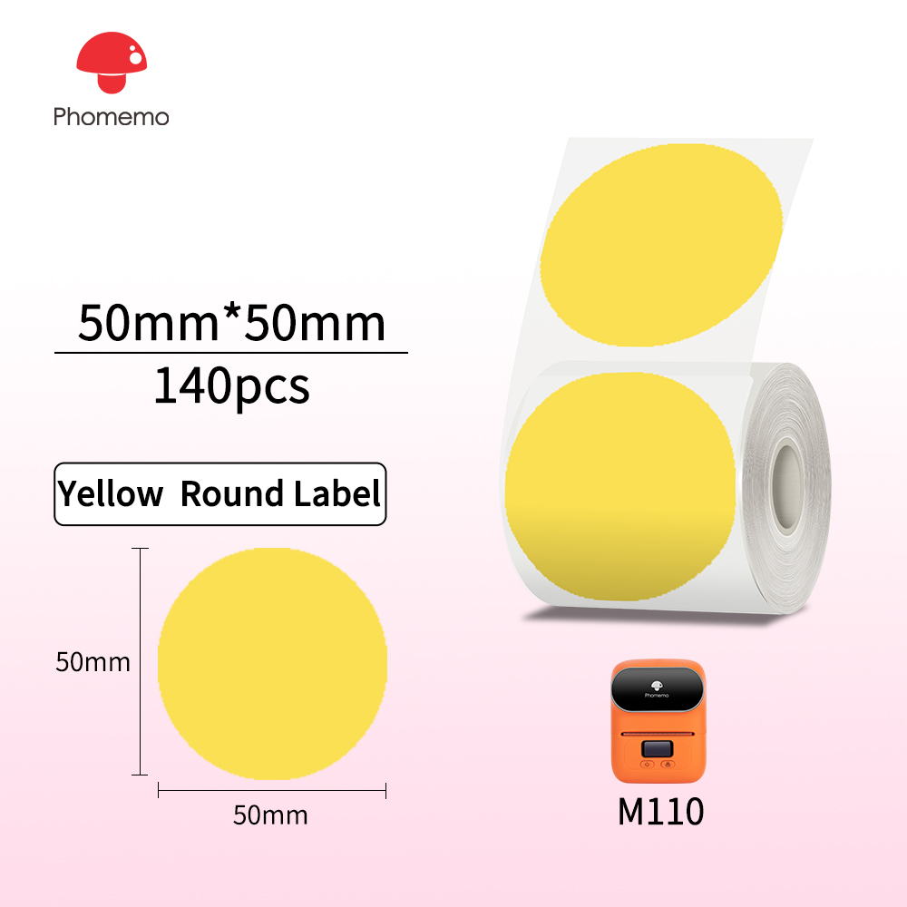 Phomemo M110 Etichette Termiche Carta Adesiva Carta Rotonda Trasparente 1.57 "x 1.57" Etichette Termiche Adesive Carta Stampante per M200 M221: Rose Red