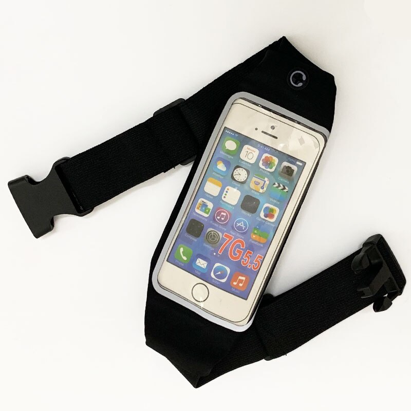 Heuptas Running Sport Telefoon Geval Touch Armband Voor Samsung S10 S9 S8 Iphone X Xs Xr 6 7 8 plus Telefoon Houder Arm Band Telefoon Tas: Black