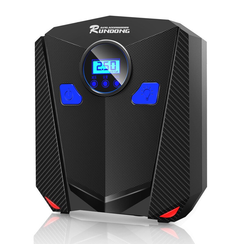 Rundong car inflator pump 12V electric tire pump preset tire pressure R-5501