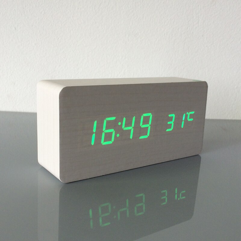 Beste High-End Klokken, Thermometer Wekker Led Digital Voice Tafelklok, 13 Kleuren Digitale Klok Batterij/Usb Power