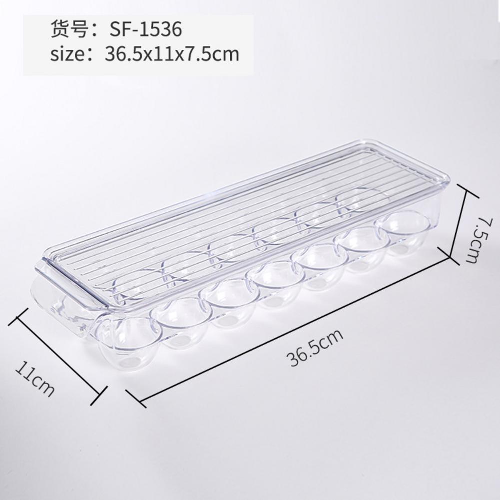 Refrigerator Storage Box Clear Plastic Food Container Rack Space Save Organizer for Kitchen Countertops Cabinets Refrigerator: 36.5x11x7.5cm