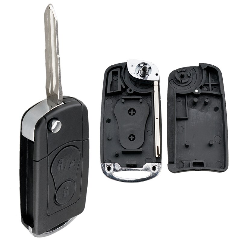 2 Knoppen Verbeterde Flip Vouwen Afstandsbediening Autosleutel Case Auto Key Case Vervanging Fit Voor Ssangyong Actyon Kyron Rexton
