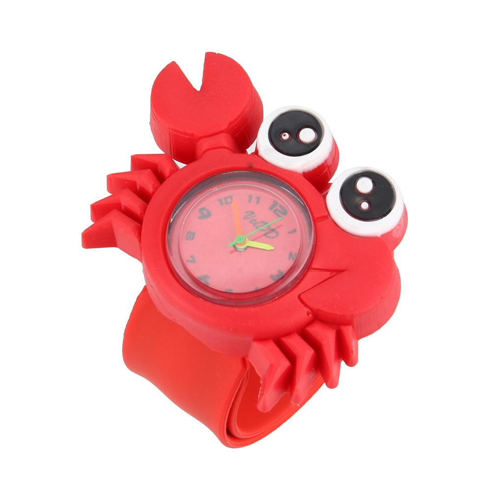 Søde dyr tegneserie silikone band armbånd armbåndsur til babyer børn aic 88: Rød