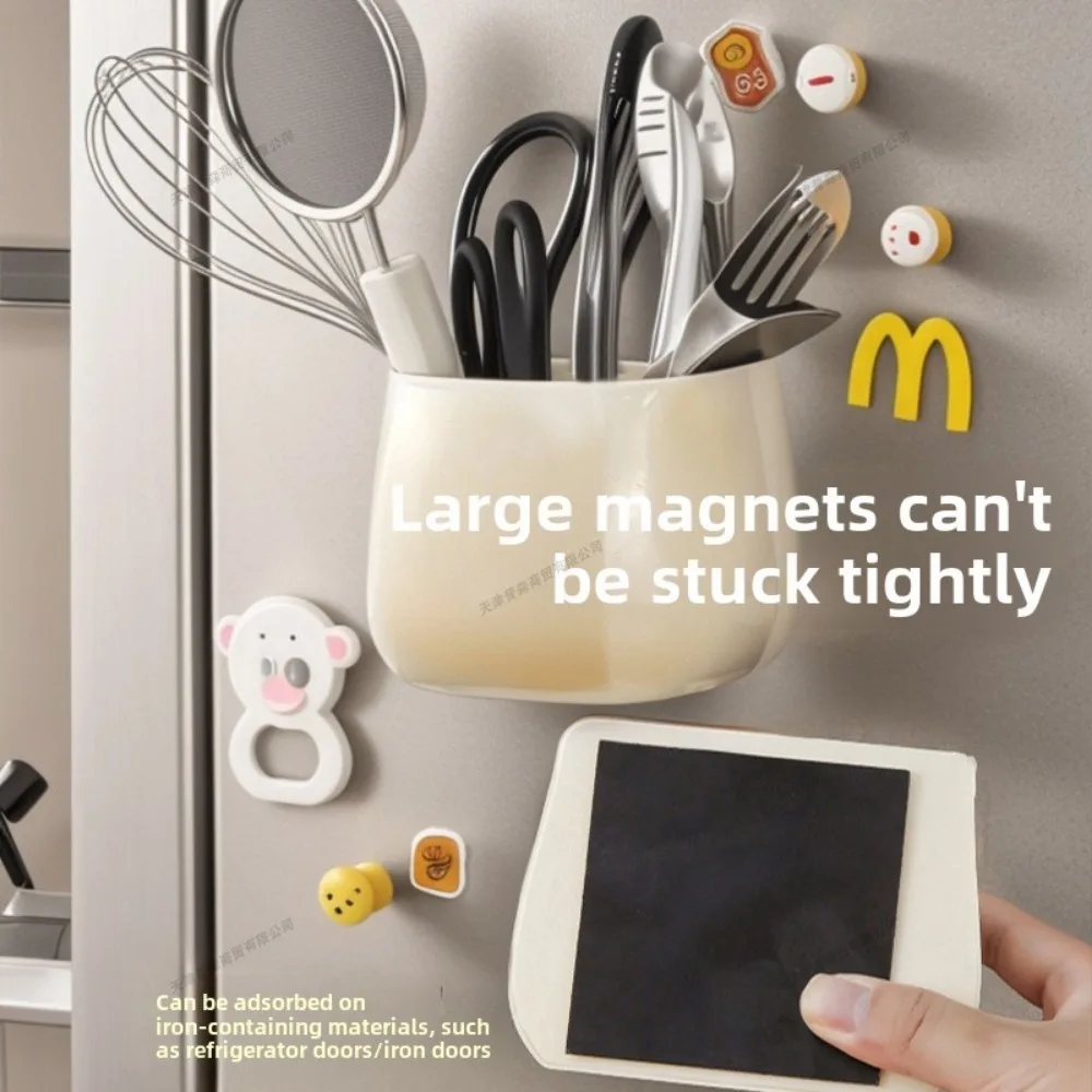 Conteneur de rangement de cuisine, boîte de rangement magnétique pour réfrigérateur, sans trou, mural, décoration de maison, articles de cuisine, aimant