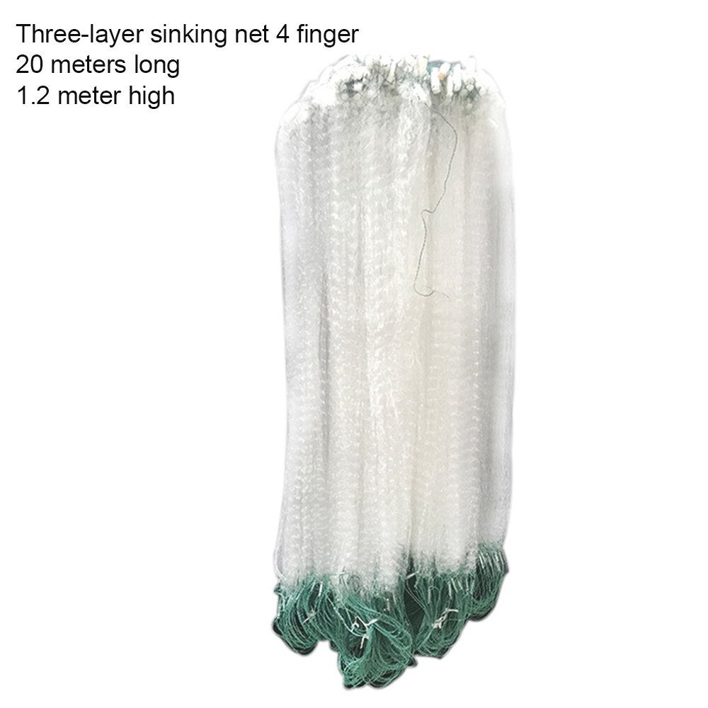 3 or Single layer Fishing Net Single Mesh Nylon Durable Float Trap Monofilament Gill Net Fishing Accessories for Hand Casting: 4 finger 20 m