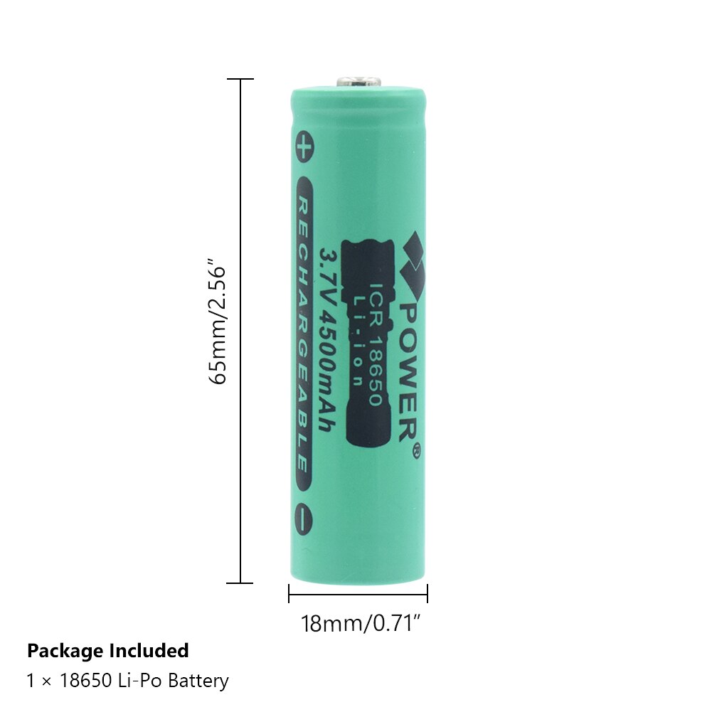 3.7V 4500mAh 18650 Rechargeable Li-ion Battery for LED Torch Flashlight electronic product 18650 batteries