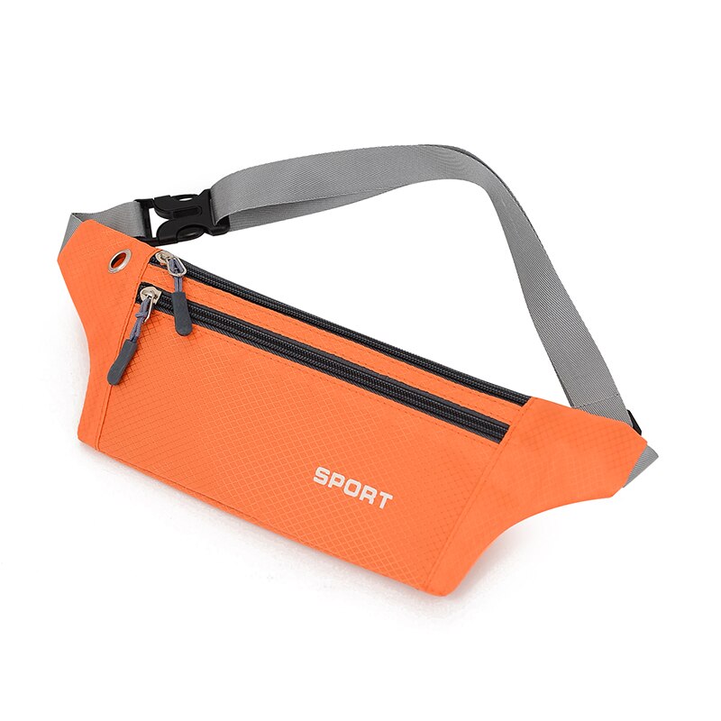 Fanny Pack Female For iPhone 12 Sports Phone Waterproof Chest Handbag Unisex Waist Bag Waist Packs Belly Belt Bags Purse: Orange