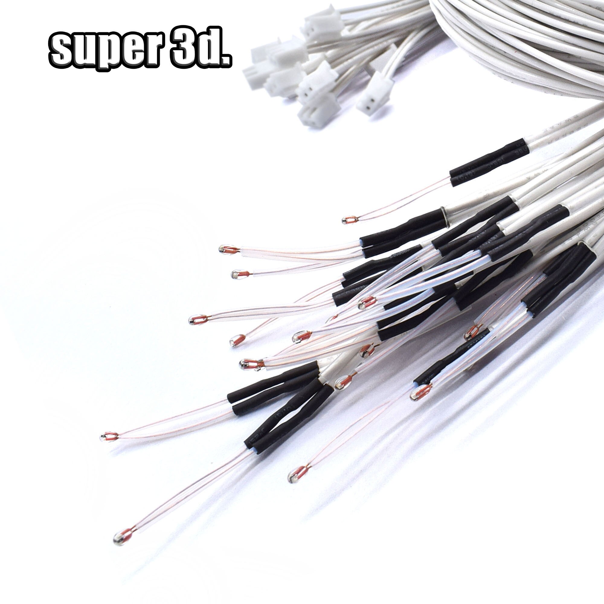 3D Printer parts Thermistor NTC Temperature Sensor 3950 1% line100&150cm 100K with XH2.54 White Terminal 2P connector terminal