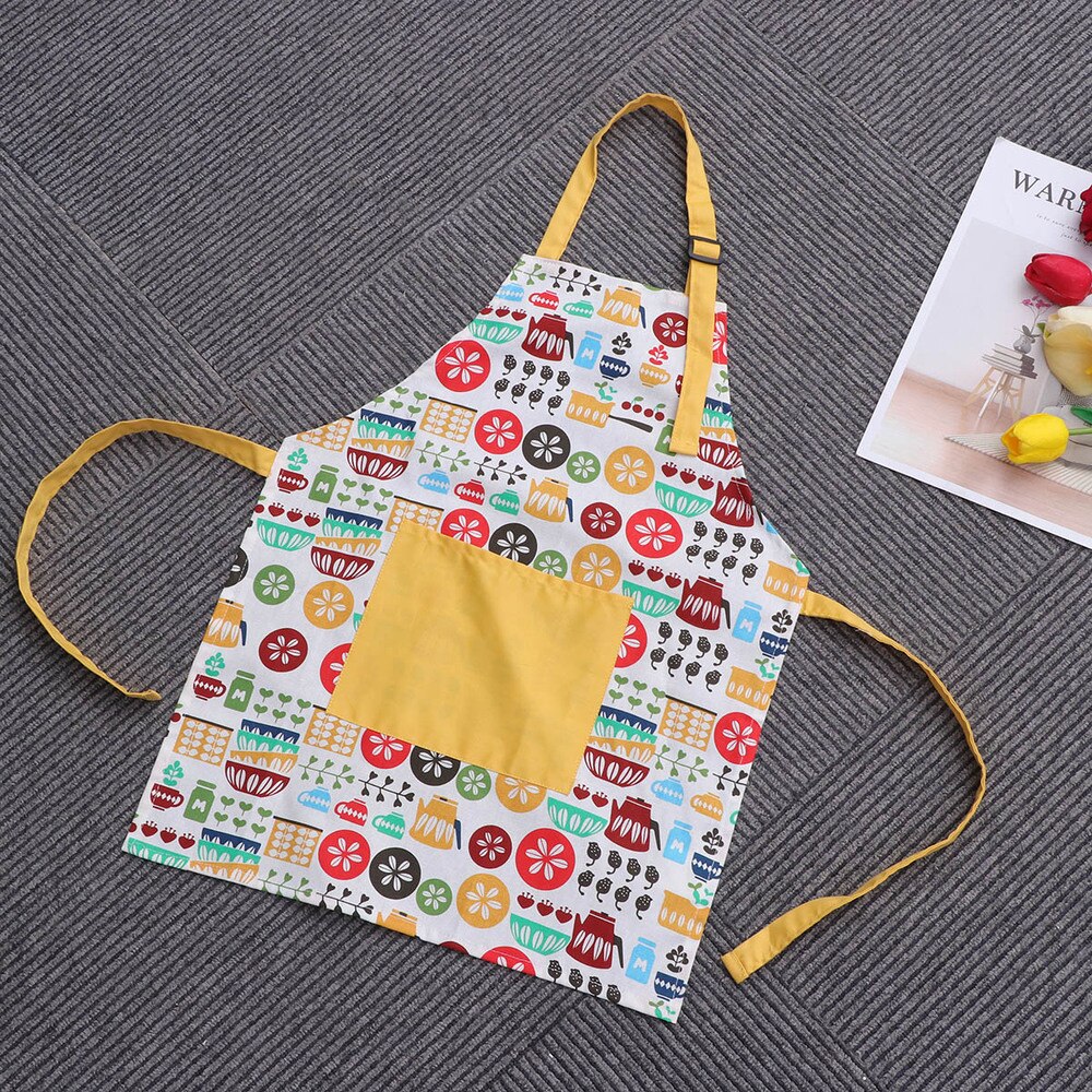 Children Cotton Aprons Cartoon Kitchenware Pattern Painting Kids Aprons for Children Cooking Baking Kitchen (Small Size, Kitchen: Default Title