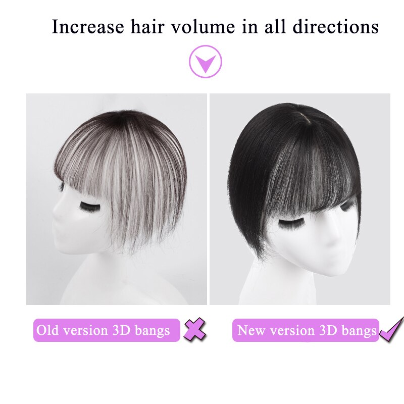 AOSI, flequillo de aire 3D, negro, marrón con cuernos, síntesis resistente al calor, Clip Invisible sin costuras en la extensión del cabello para mujeres y niñas