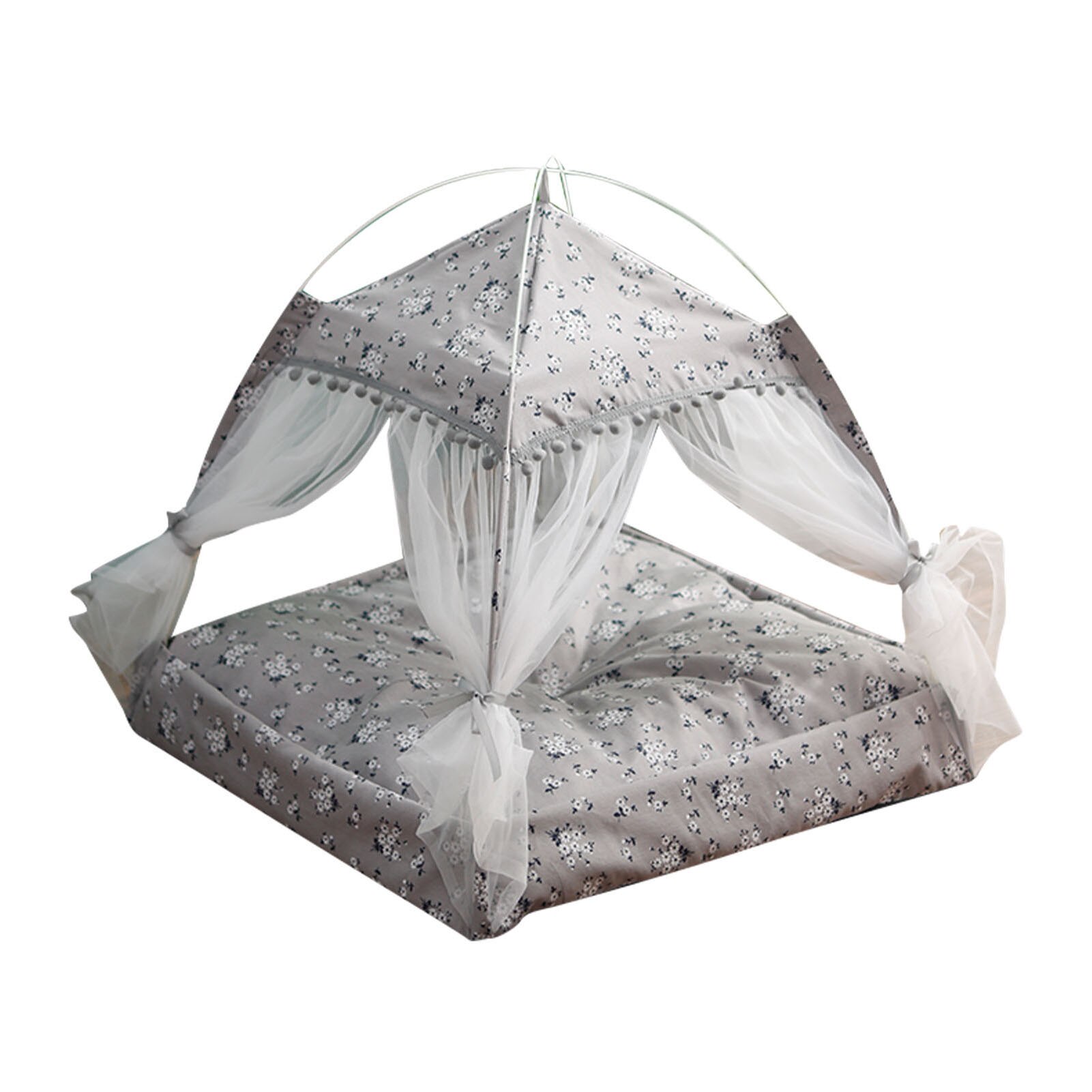 Folding Pets Bed Detachable Washable Tent Nest for Small Cats Dog