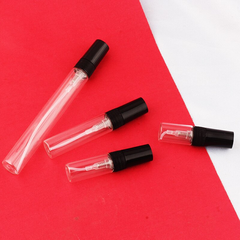 Flacon pulvérisateur vide en verre, Mini bouteille de parfum transparent rechargeable, Portable, à brume Fine, 2ml, 3ml, 5ml, 10ml