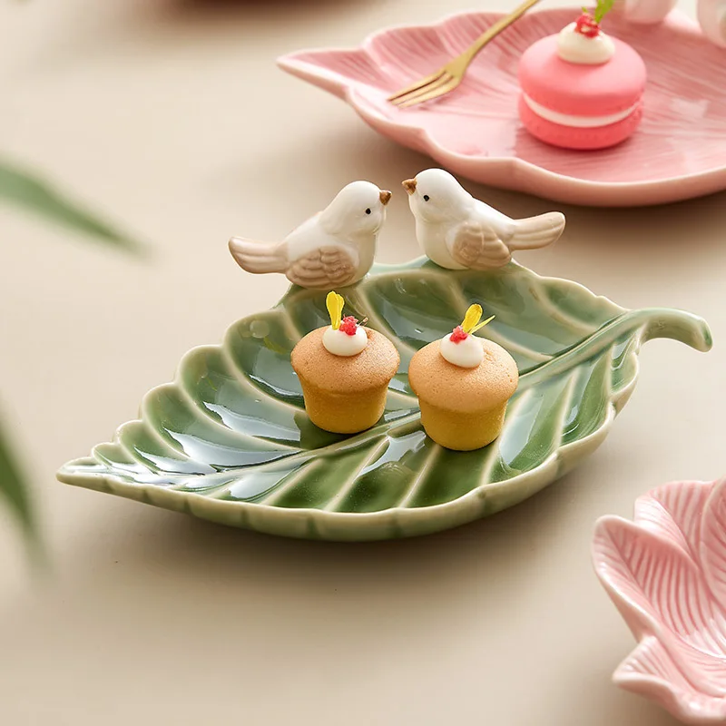 Nette Vogel Tablett Keramik Schmuck Lagerung Tabletts Kreative Regal Dim Sum Dessert Platte Wohnkultur Tee Tisch Desktop Dekoration Schüssel