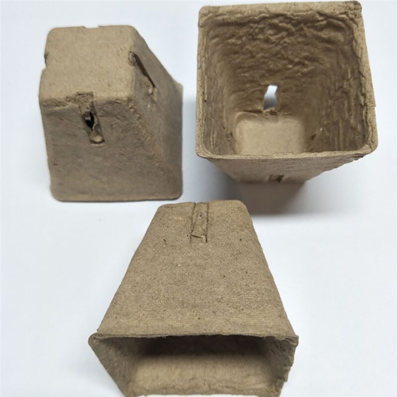 50pcs Square plant grow pot Paper 6/8cm Nursery Cup Starters garden flower pots Herb vegs Kit Biodegradable Home gardening tools