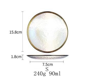 Rainbow Glass Dinner Plates Food Plates Desset Plate Cake Dish Salad Bowl Fruit Bowls Food Storage Glassware Dinnerware: D